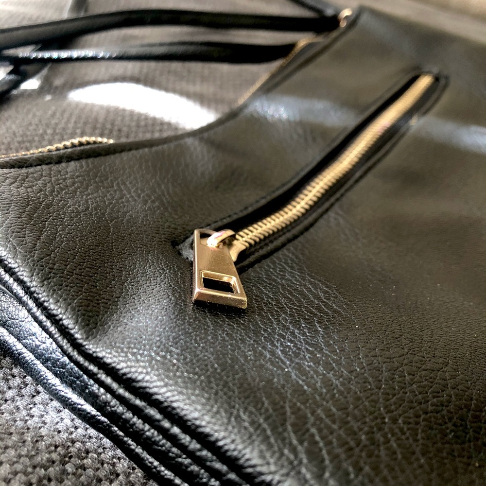 Faux Black Leather Purse